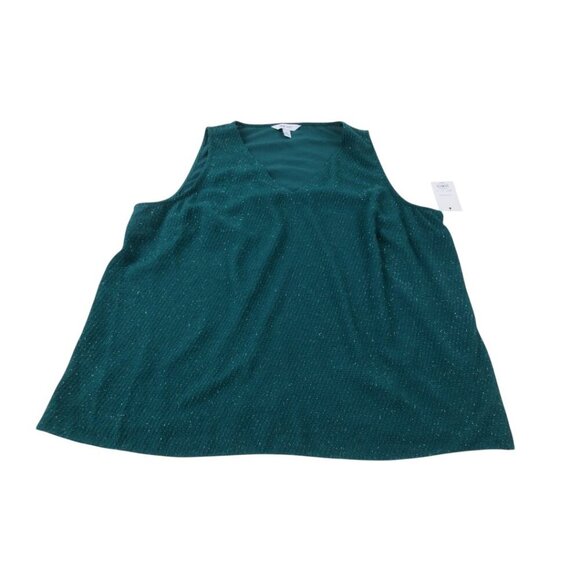 Nine West Tank Top‎ Womens 2XL Green Lightweight Sleeveless V Neck Pullover - Picture 1 of 7